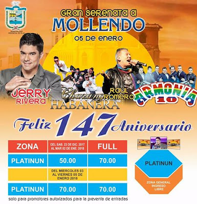 Serenata Mollendo Entradas