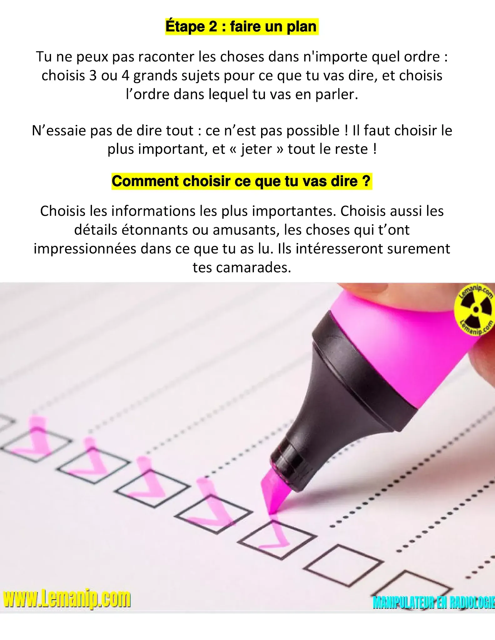 Étape 2 : faire un plan