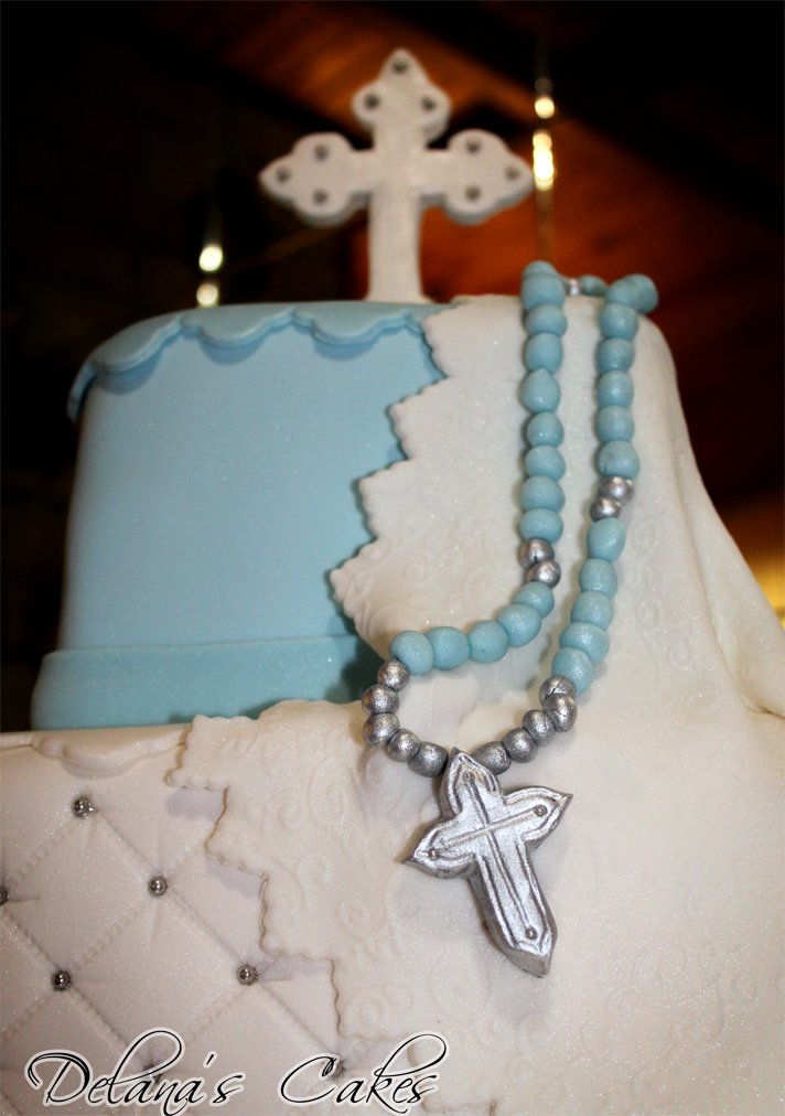 Delana's Cakes Christening Cake with Cross