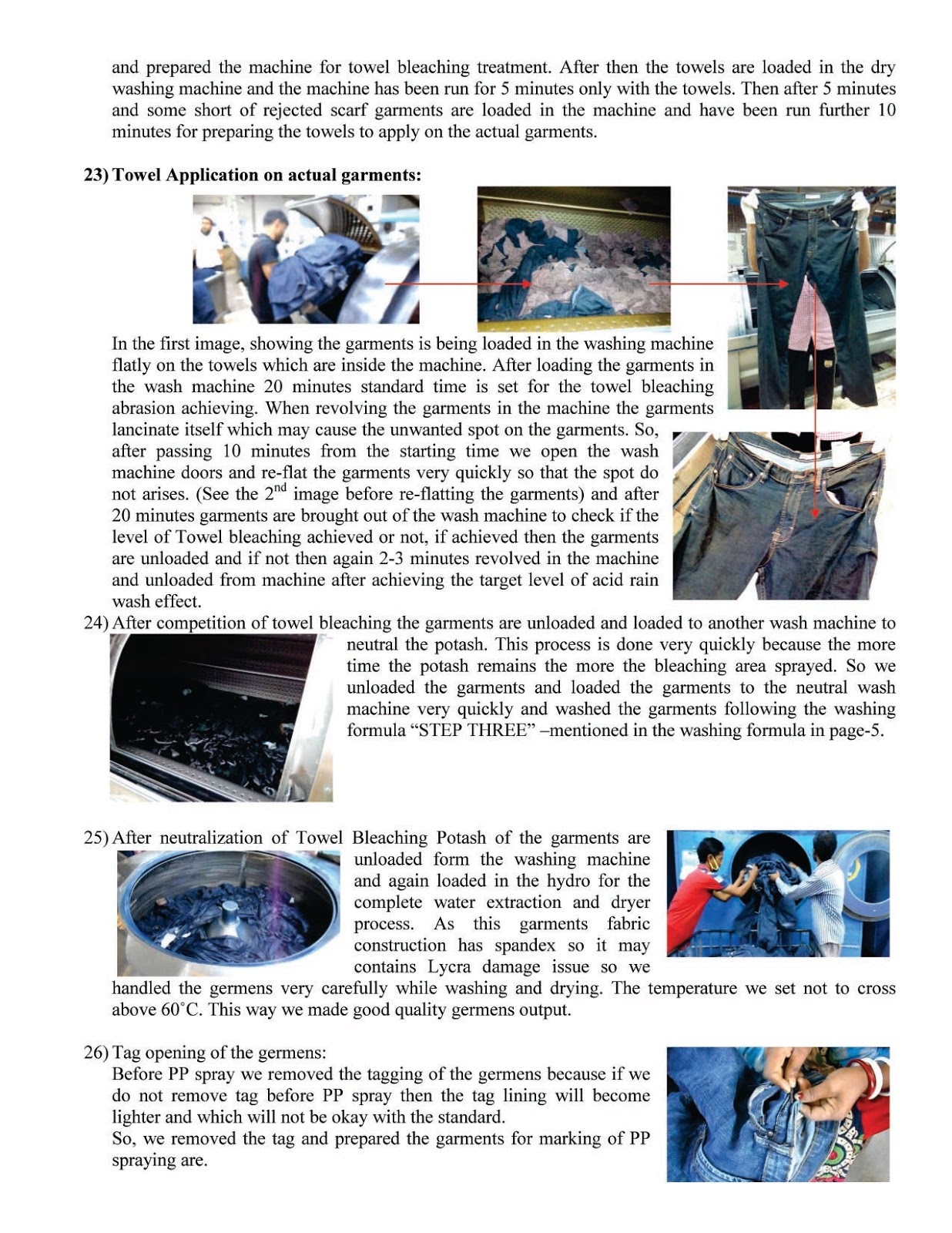 Denim Wash Acid Rain/ Acid Wash/ Towel Wash on Denim garments