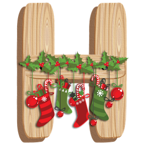 Alfabeto de Navidad en Madera. Christmas Alphabet in Wood.