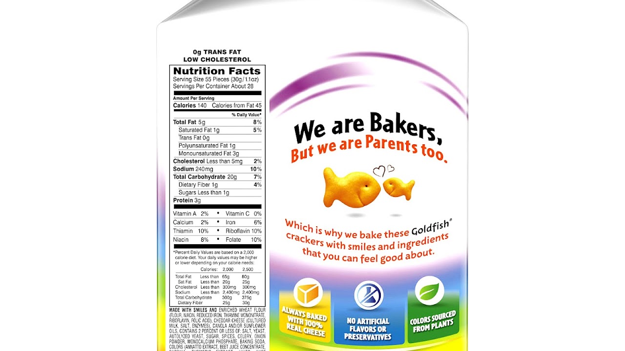 Goldfish Goldfish Nutrition Facts Gold Choices