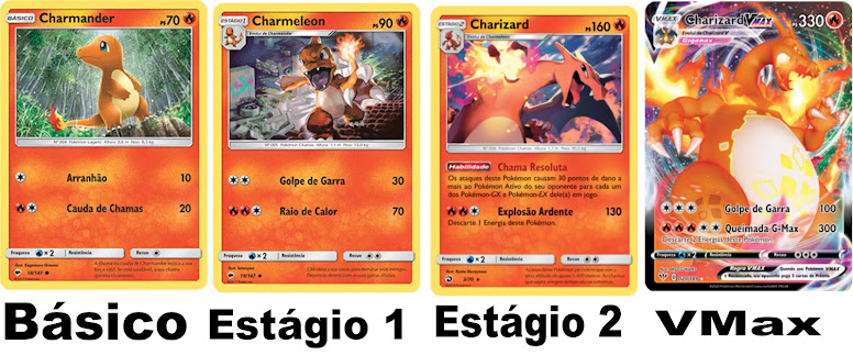 228 Cartas Pokémon dos tipos: Água, Fogo, Luta, Planta