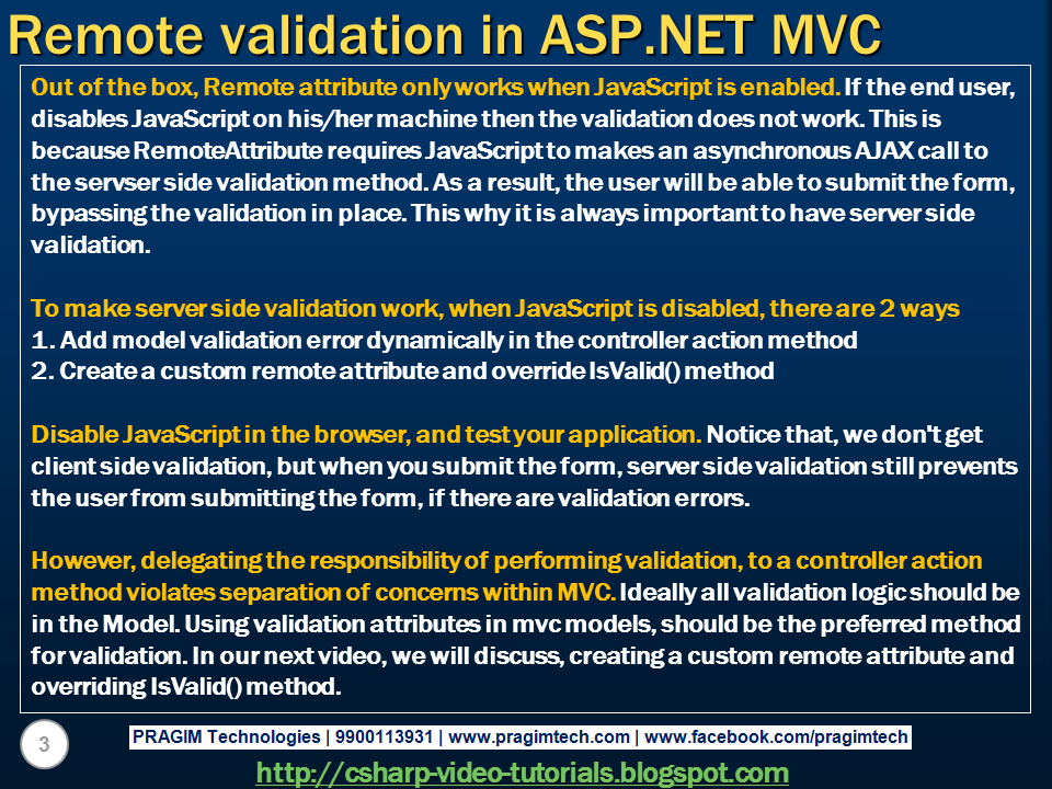 Sql server, .net and c# video tutorial: Part 90 - Remote validation in ...