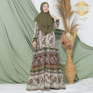 Crisa ( dress + khimar) Ummina - Gamis Muslim Terbaru