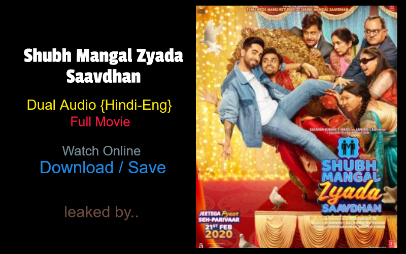 Shubh Mangal Zyada Saavdhan (2020) full movie watch online download in bluray 480p, 720p, 1080p hdrip