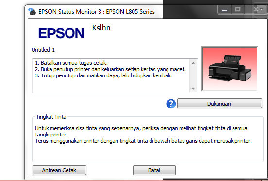 Epson L805 Blink All Light Bersamaan