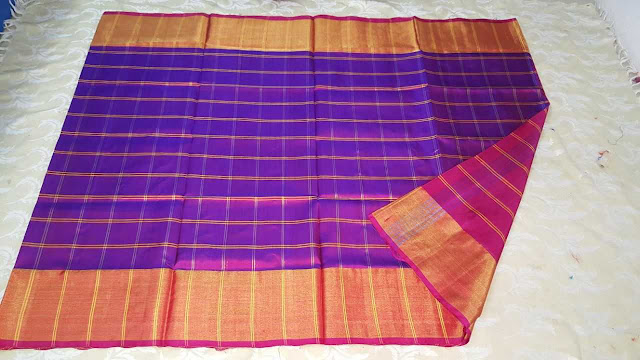 Uppada Designer Checks Pure Silk Sarees | Buy Online Uppada Sarees At ...