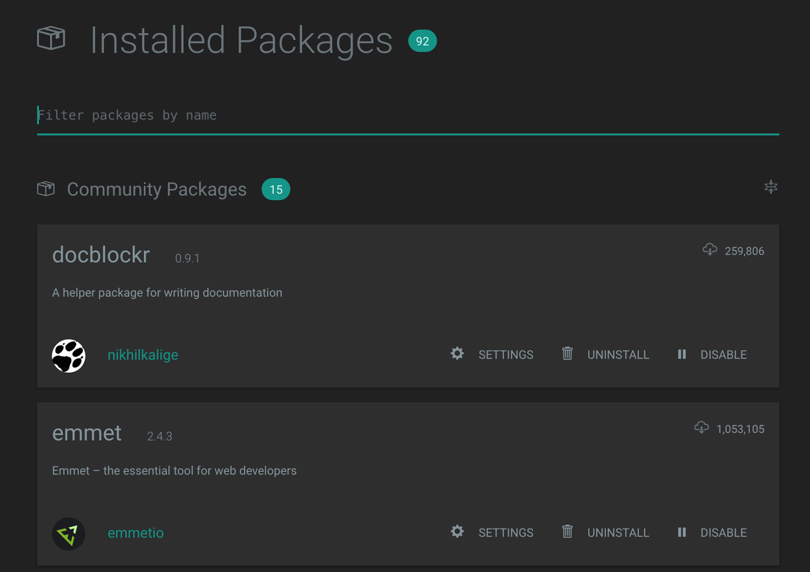 Update package installed