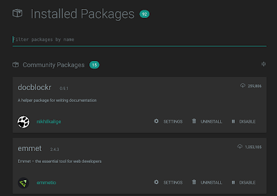 Install packages atom