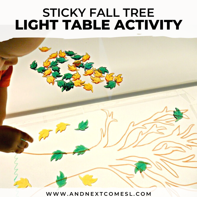 Fall Leaf Sticky Window Activity (with an alternative to contact