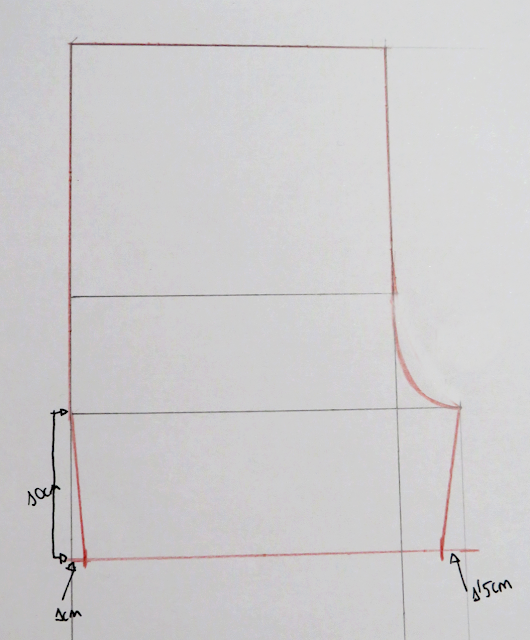 Patrón short delantero