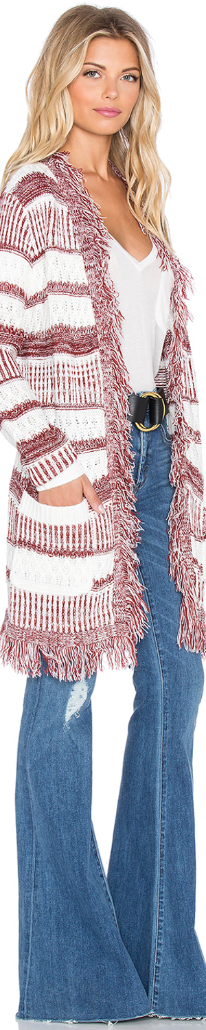 MINKPINK SUNDAY FRILLS FRINGE CARDIGAN