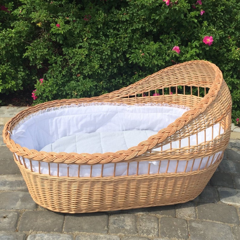 Wicker Baby Cradle