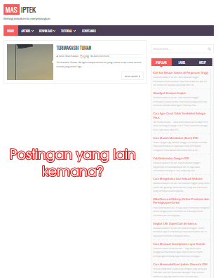 Kenapa Hanya Ada Satu Pos? Kenapa Hanya Ada Satu Pos?