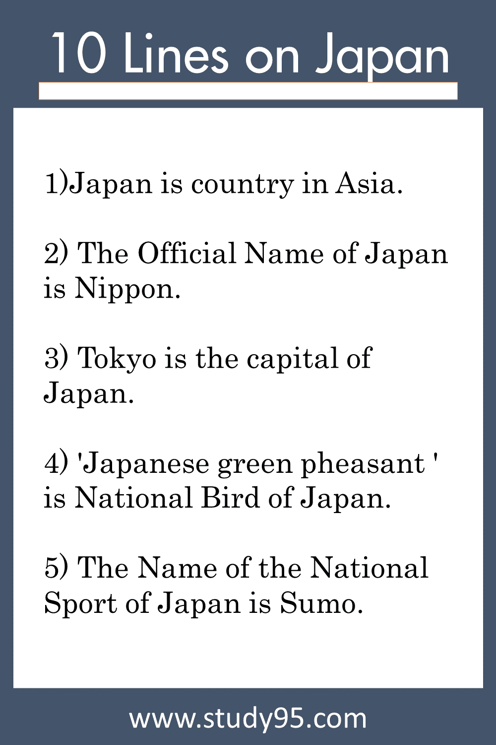 10 Lines on Japan Country