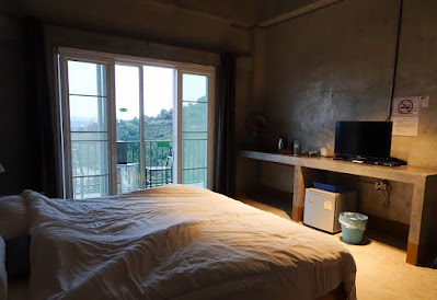 My room at Baan See See Mountain View Hotel in Mae Salong, Thailand