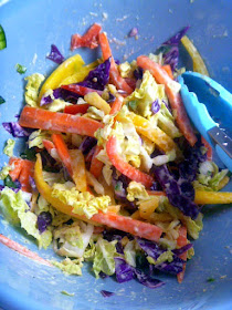 Island Mango Slaw:  The cooling effects of mango and Greek yogurt meets spicy jalapeno in this island take on a slaw. - Slice of Southern