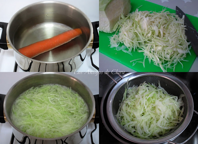 Preparación ensalada de repollo 