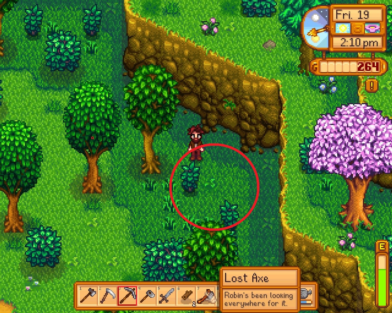 Where to find Robin's Lost Axe for quest Stardew Valley.