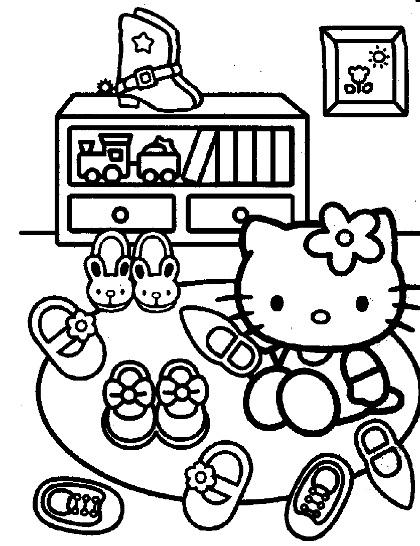 20 Gambar Belajar Mewarnai Tema Hello Kitty Untuk Anak Anak