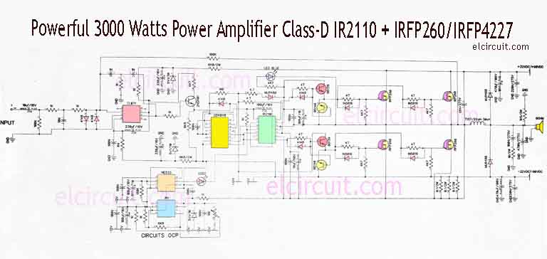 3000 Watt Power Amplifier Class D Mosfet IRFP260 / IRFP4227