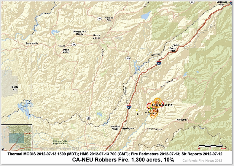 CFN CALIFORNIA FIRE NEWS CAL FIRE NEWS CANEU Robbers Fire. 1,300