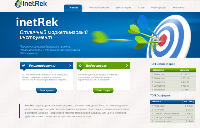  InetRek - лучшие программы для монетизации трафика вебмастеров.