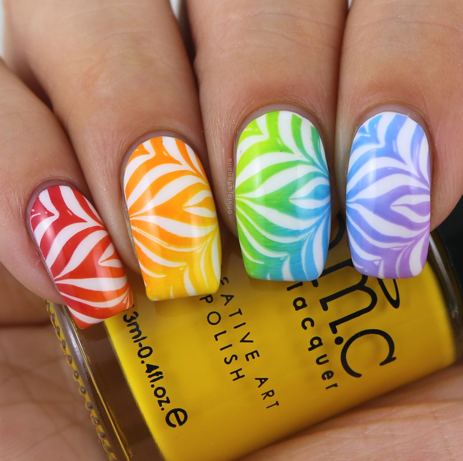 Olivia Jade Nails: Nail Crazies Unite: Rainbow Watermarble