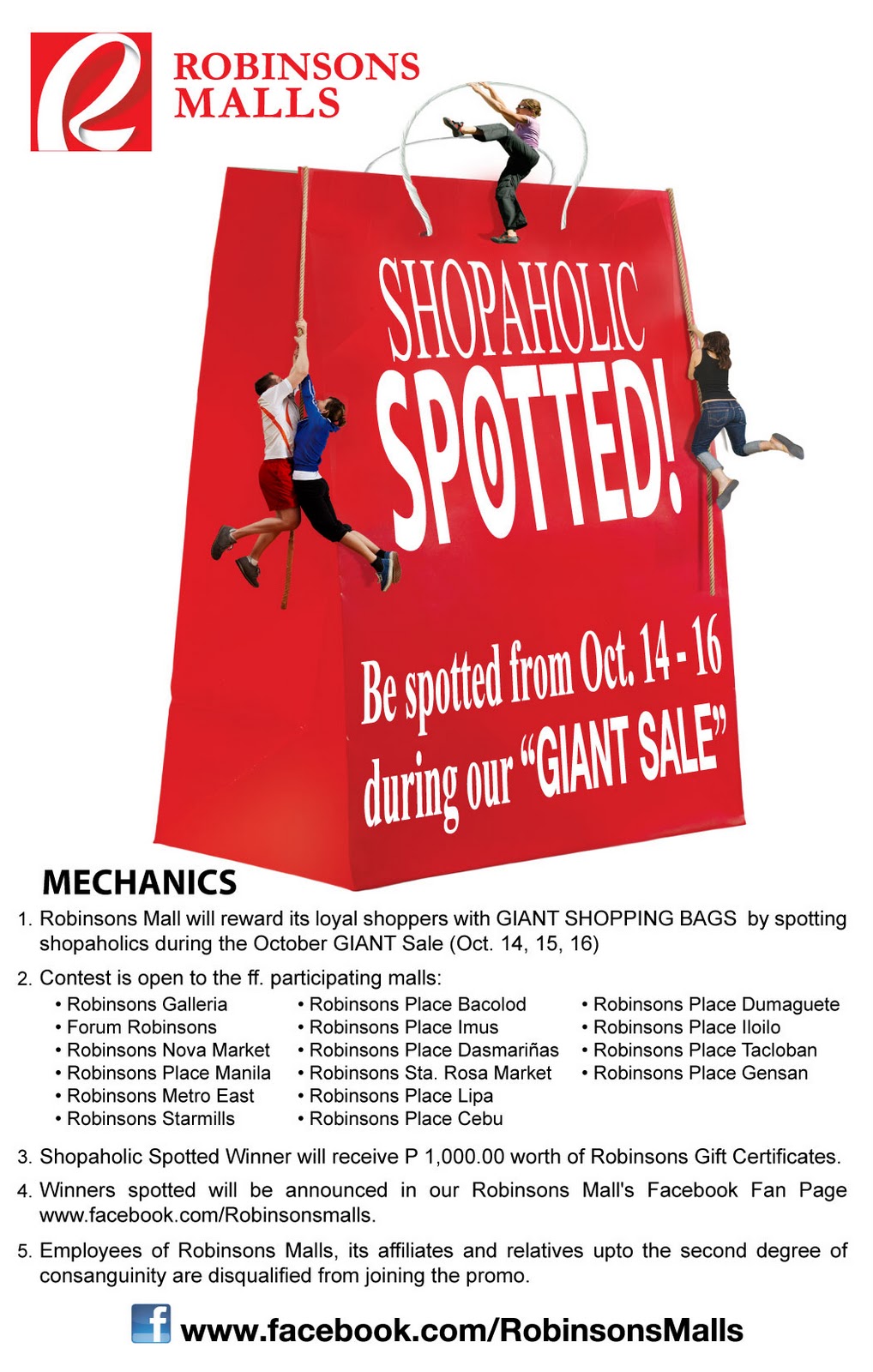 Manila Shopper The Robinsons Malls October GIANT SALE Promo