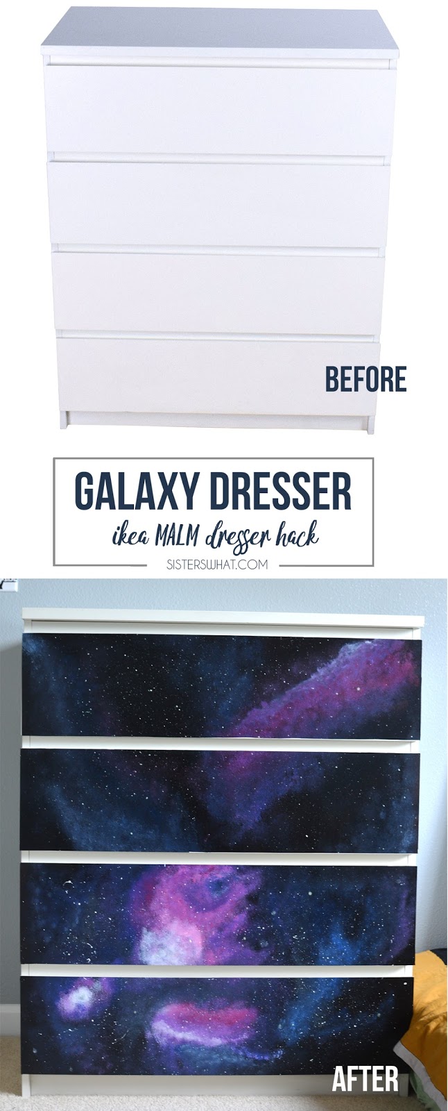 Galaxy Dresser Ikea Malm Dresser Hack Using Contact Paper