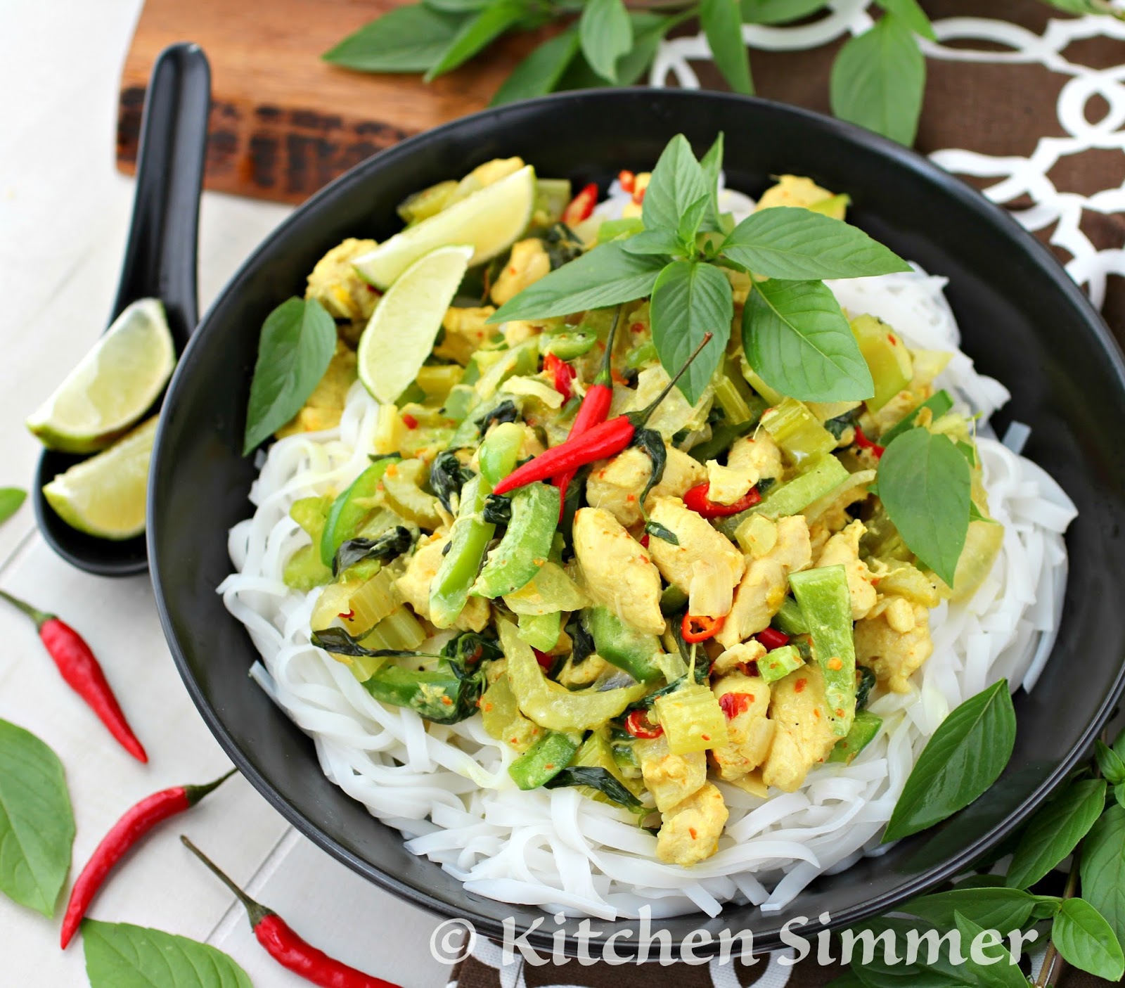 Kitchen Simmer Thai Basil Chicken Noodle Bowl