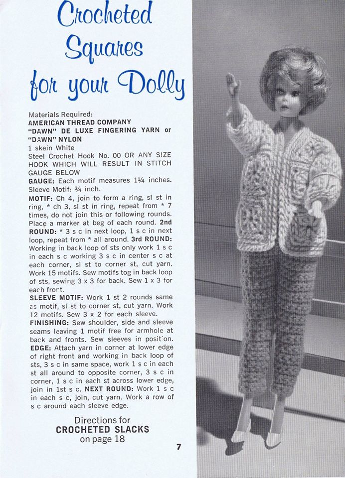 The Vintage Toy Chest Doll Clothes Knitted and Crocheted