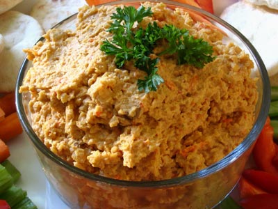 Spicy Roasted Red Pepper Hummus