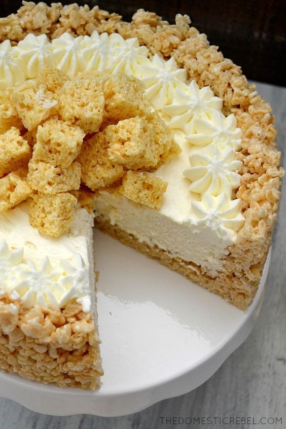 Rice Krispy Treat No Bake Cheesecake