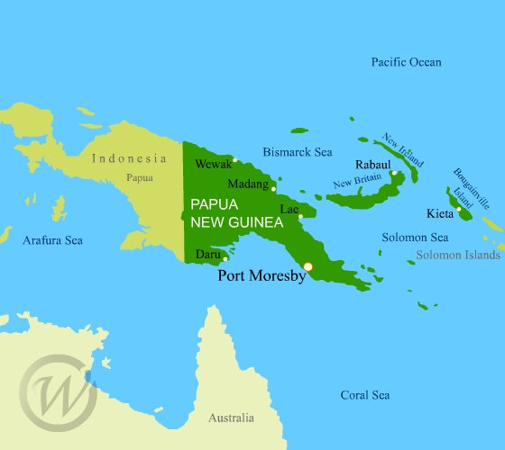 Остров новая гвинея на карте океанов. Папуа новая Гвинея на карте. Индонезия Папуа карта. Карта Папуа новая Гвинея карта.
