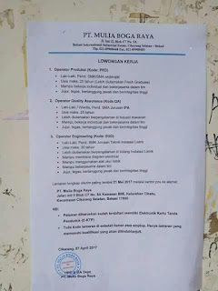Lowongan kerja PT. Mulia Boga Raya April 2017