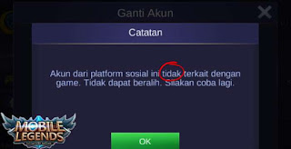 Tidak Bisa Pindah Akun Mobile Legends Dengan Facebook Smartphone