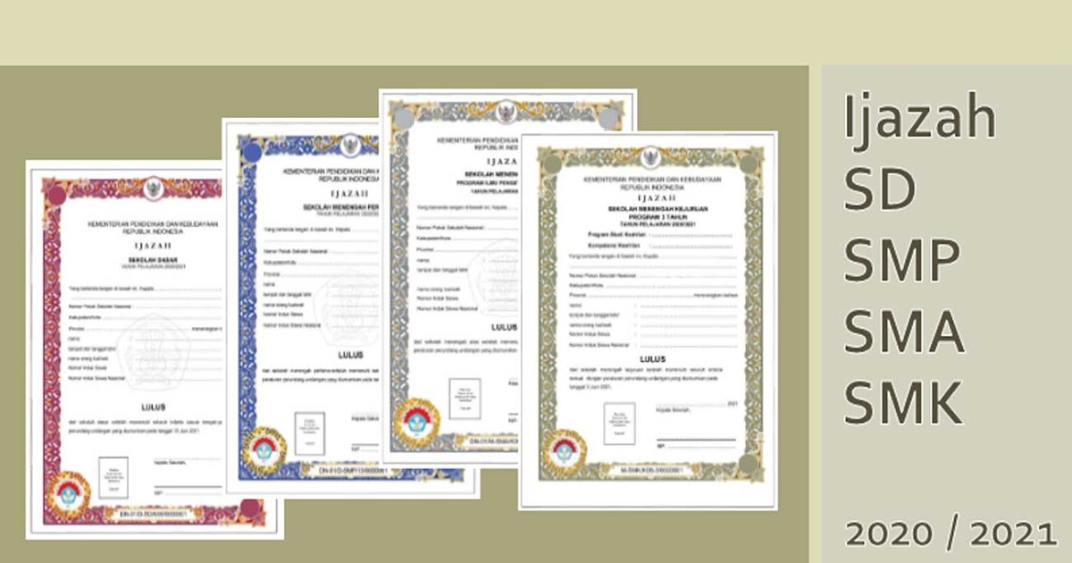 Cara Penulisan Ijazah SD SMP SMA SMK Tahun 2020/2021