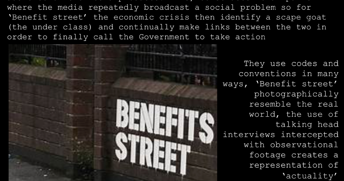 'Benefits street' codes and conventions