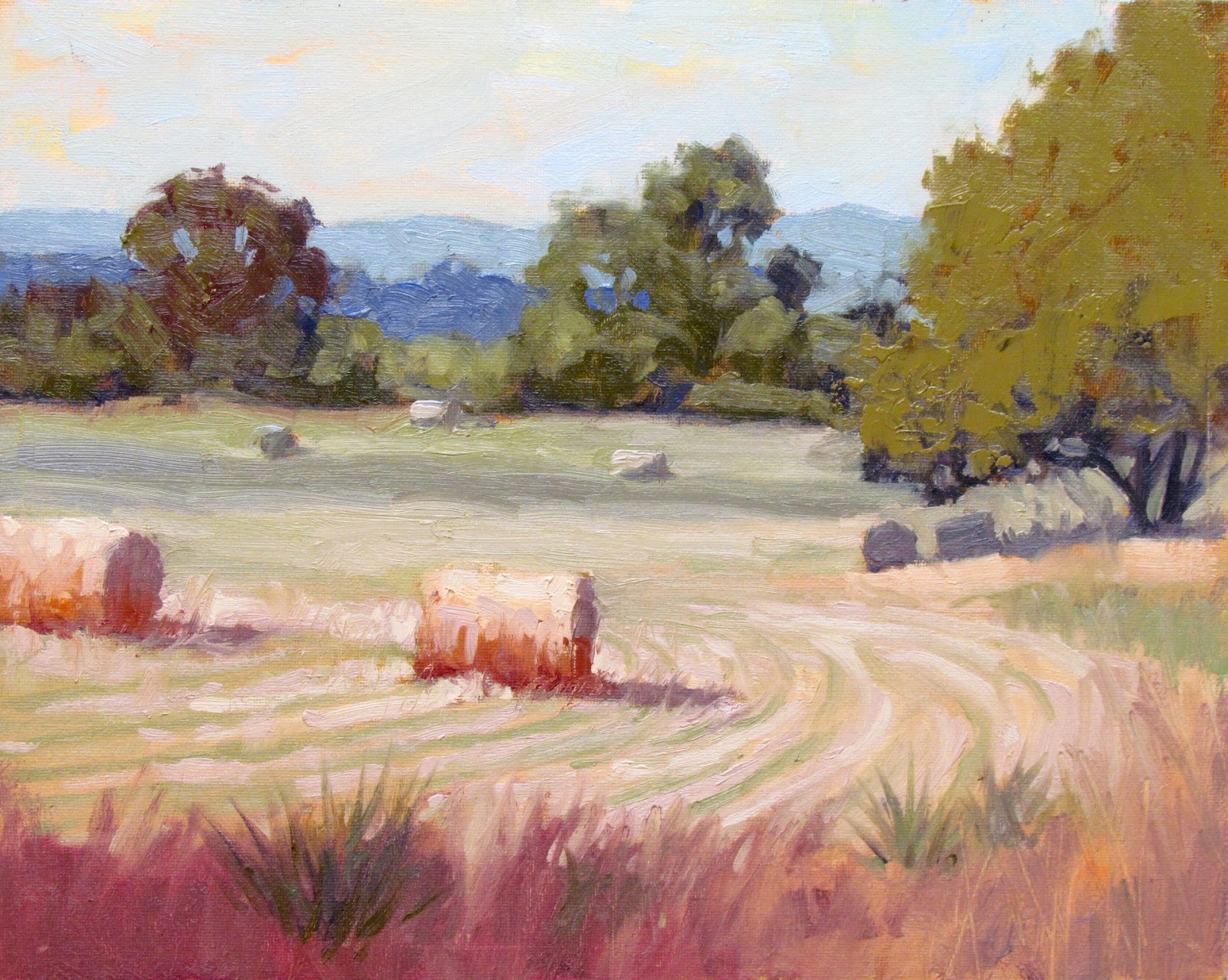 Plein Air Artists International "SUMMER HAY" plein air landscape oil