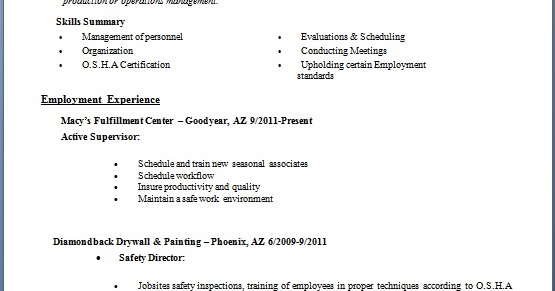 Distribution center general manager resume