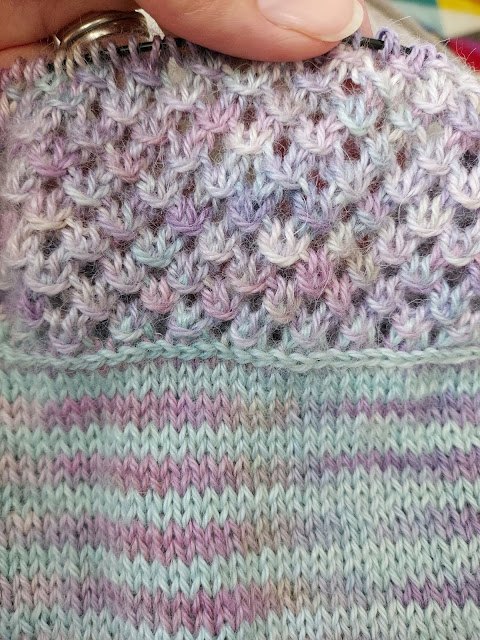 Natica Cowl WIP made with IAY Irish Artisan Baby Alpaca Silk yarn
