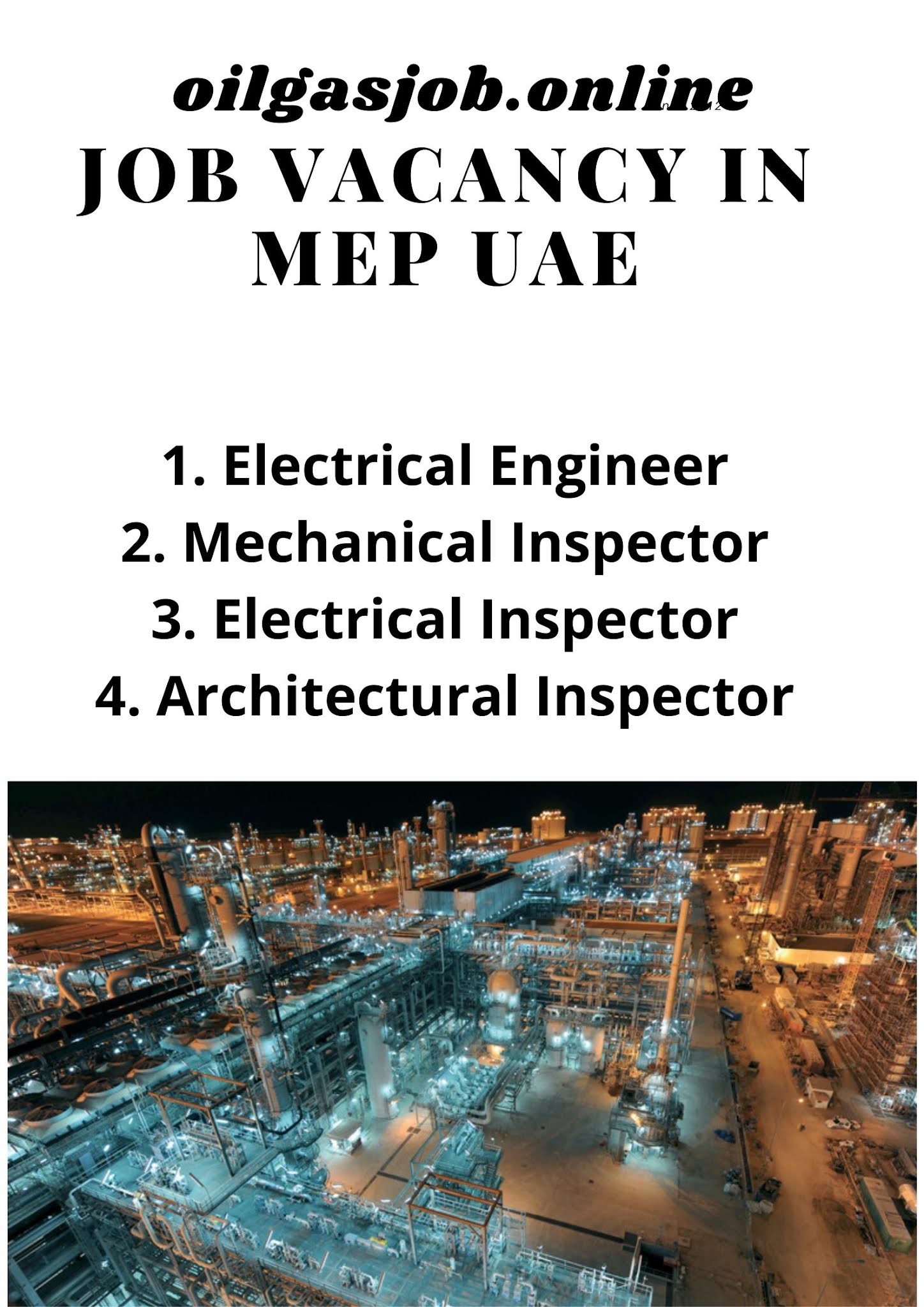 JOB VACANCY IN MEP UAE