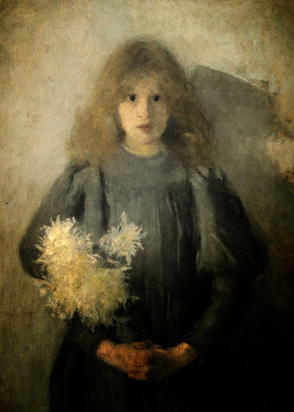 Girl with Chrysanthemums