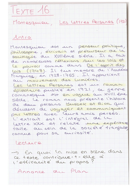 Lettres Persanes Montesquieu Oral Francais 43