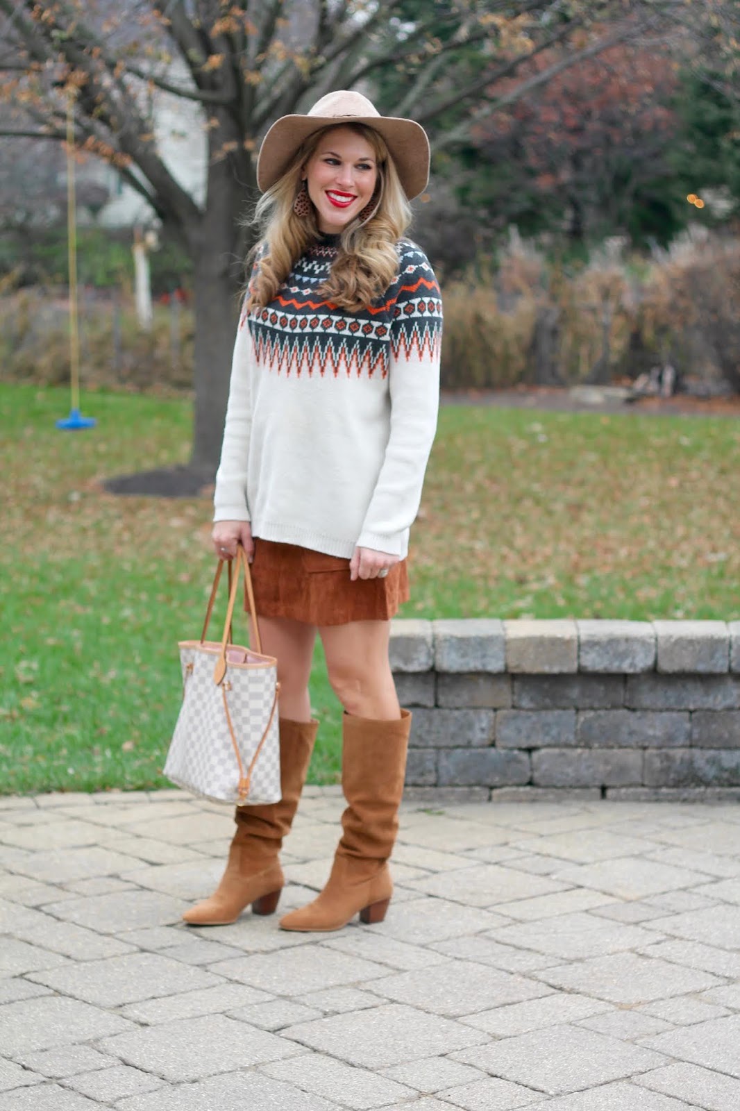 Fair Isle sweater outfit