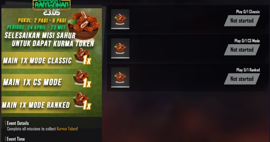 Cara Mendapatkan Token Kurma Free Fire Event Sahur Dan