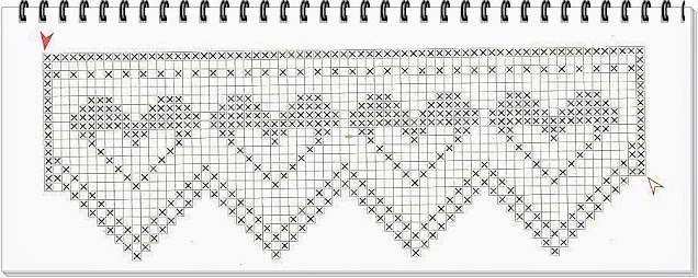 grafico de bico de croche de coração