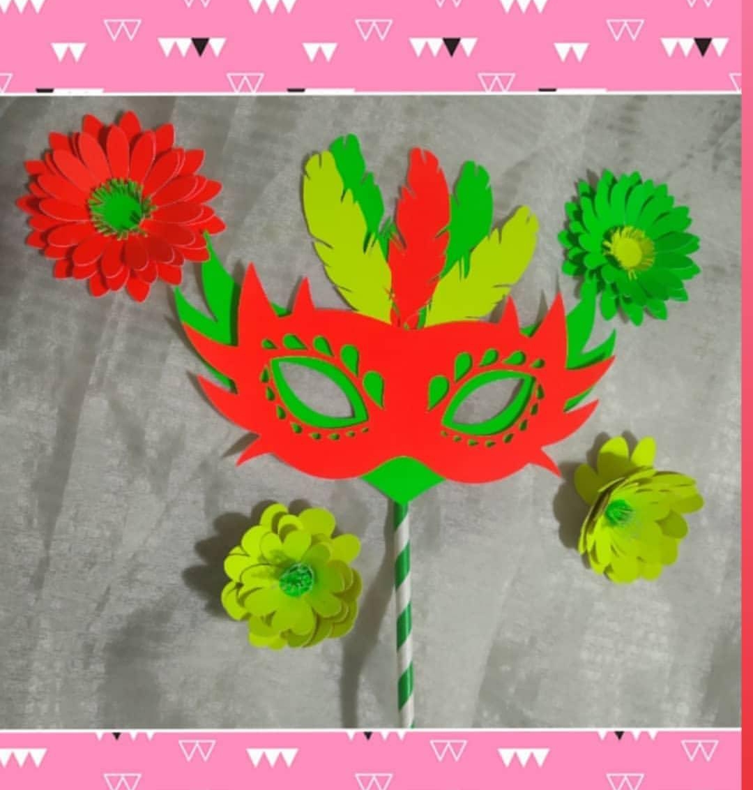 Topper Máscara y Flores Carnaval Mis Toppers Tus Toppers